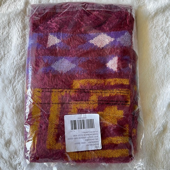 ❗️LAST 1❗️ NWT Free People Diamondback Cozy Kimono Wrap in Purple OS - Picture 3 of 6